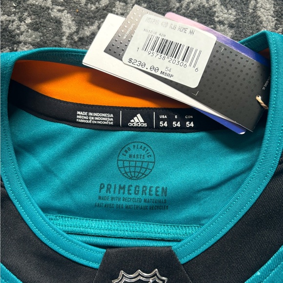 Authentic Sharks Burns Jersey sz 54 NWT - Picture 7 of 8